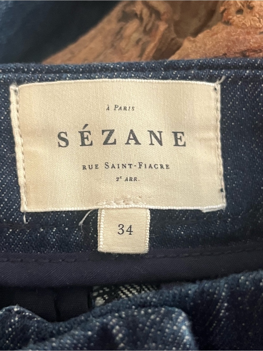 Sezane Deep Blue Wide-Leg Denim Trousers - Picture 11 of 11